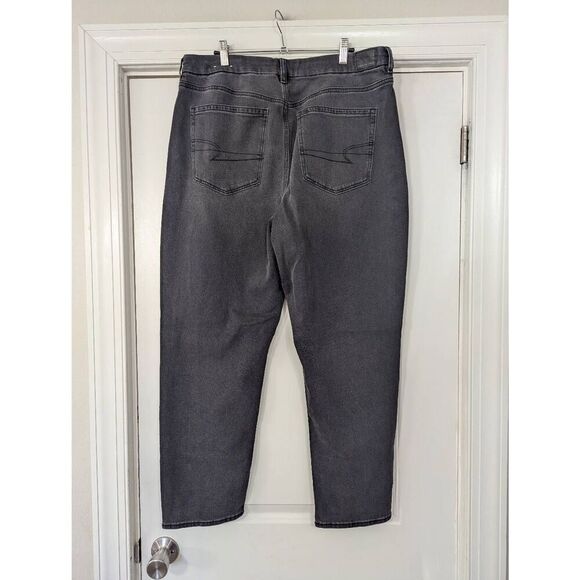 American Eagle Curvy Mom Jeans 18 gray black wash high rise straight leg NWTs - Picture 3 of 9